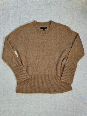 Banana Republic Alpaca Blend Italian Yarn Camel Crew Neck Sweater Womens Small